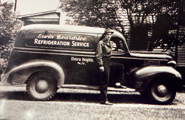 Erwin Beardslee in 1941 with his ‘new’ 1936 Dodge Truck